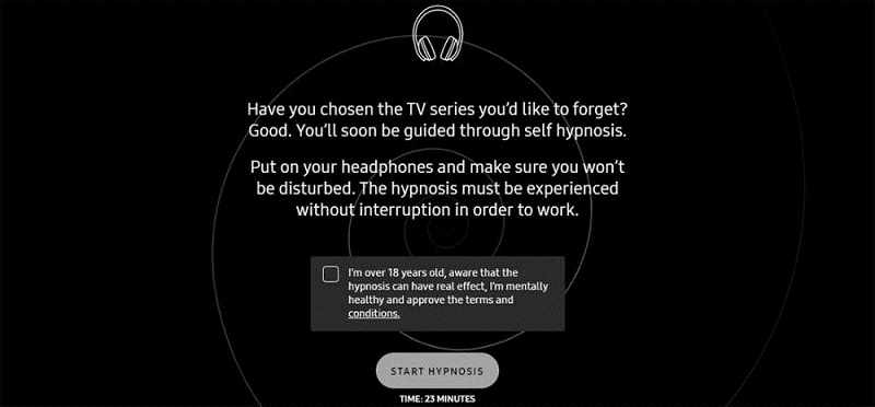 Site promete te hipnotizar para esquecer a sua série favorita
